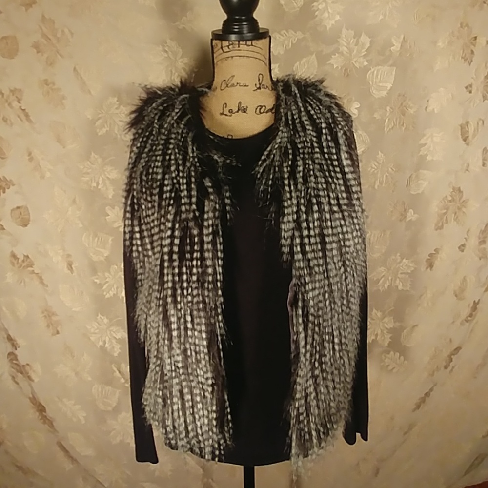Black & White Faux Fur Vest.